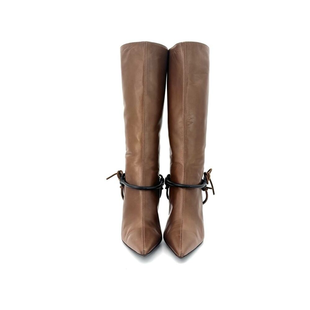 Vintage Gucci Tom Ford FW 1999 Horsebit Harness Brown Pointed Toe Boots 36.5 - Picture 5 of 9